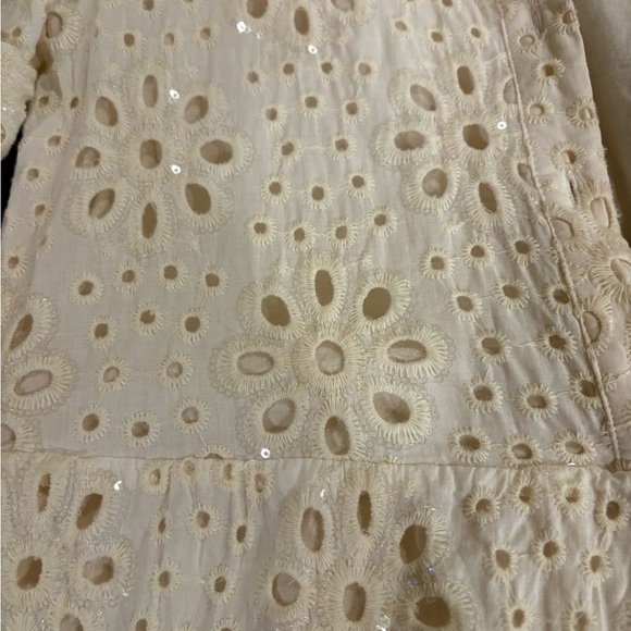 Desigual shirt Swiss lace dress white sparkles sz S mini - Picture 7 of 7